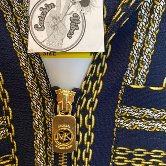 Michael Kors 3/4 front zip Long Sleve Blouse - Picture 3 of 3